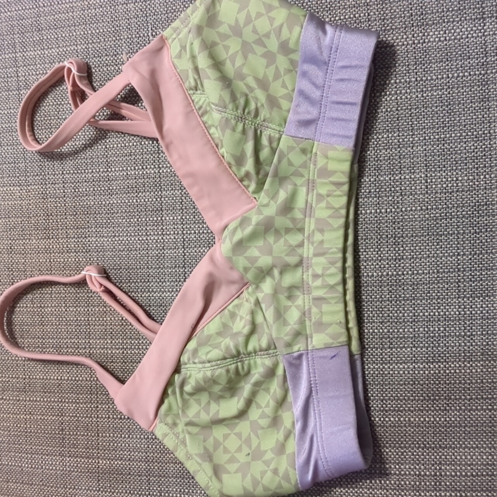 Seea Bikini Top and Bottom Set in Pink and Green